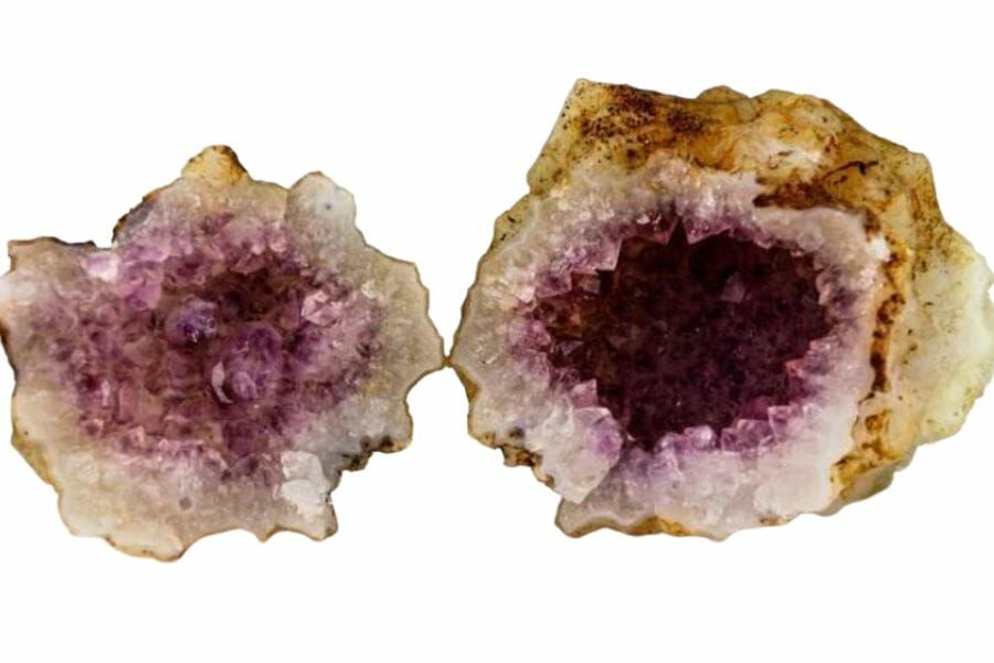 Mesmerizing amethyst geodes that were cracked open