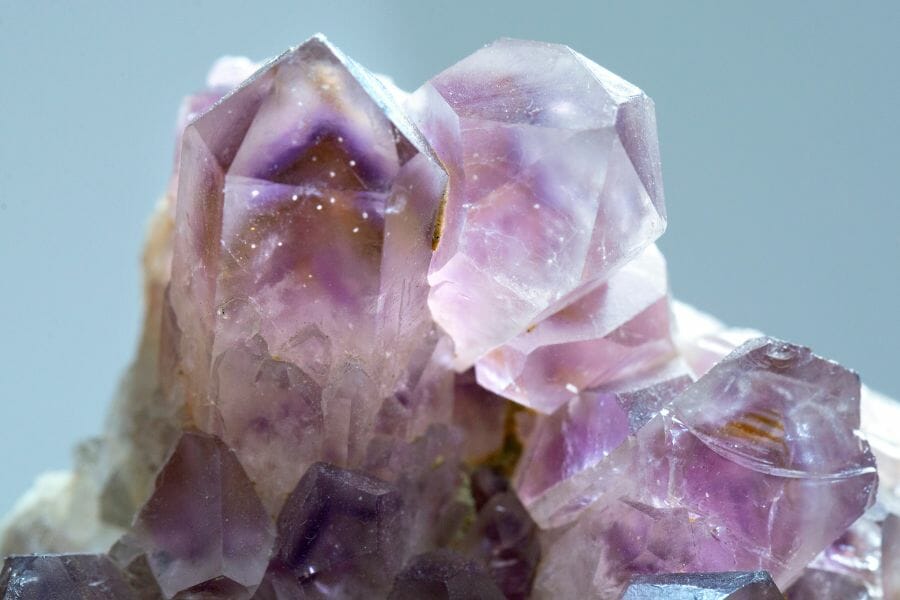An elegant amethyst crystal with citrine