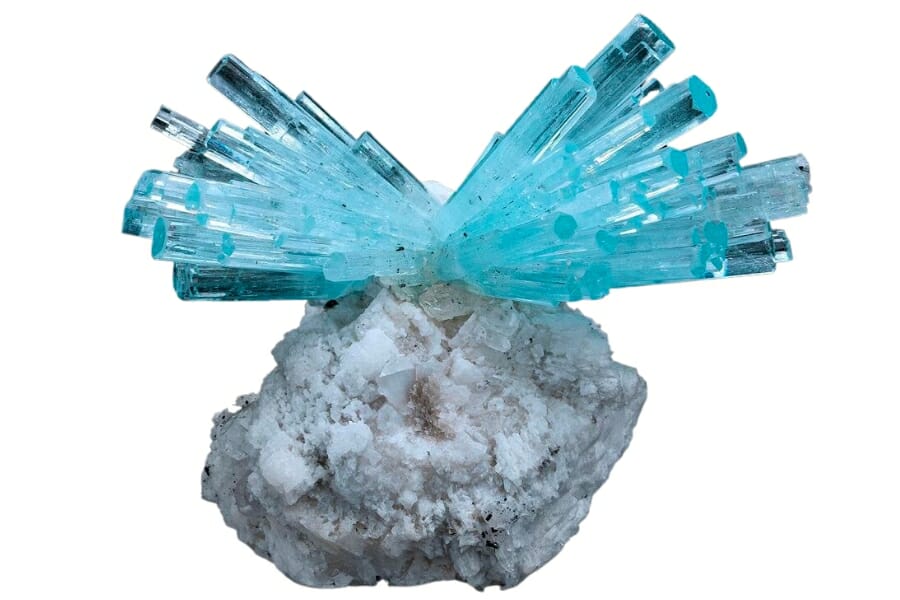 Stunning, gem-quality sky blue Aquamarine crystals