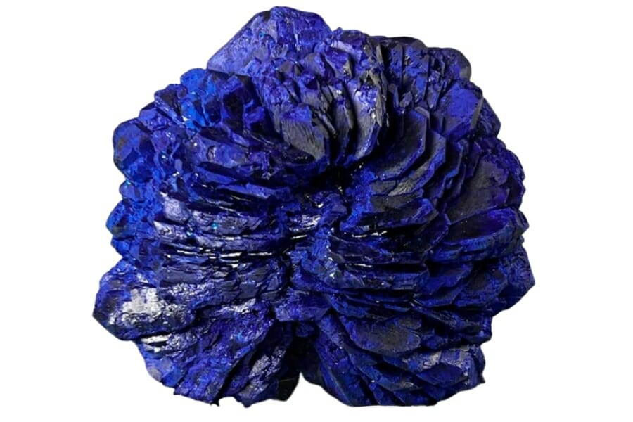 Stunning royal blue Azurite specimen shaped like a flower