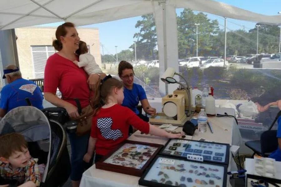 A mineral and rock fair organized by the Baton Rouge Gem and Mineral Society