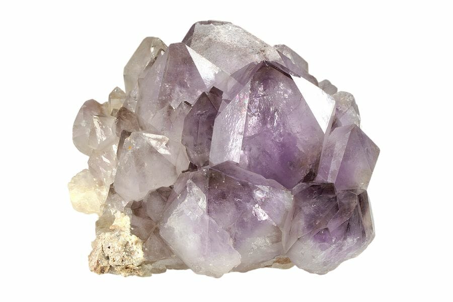 A pretty amethyst crystal with clear quartz found in Arizona