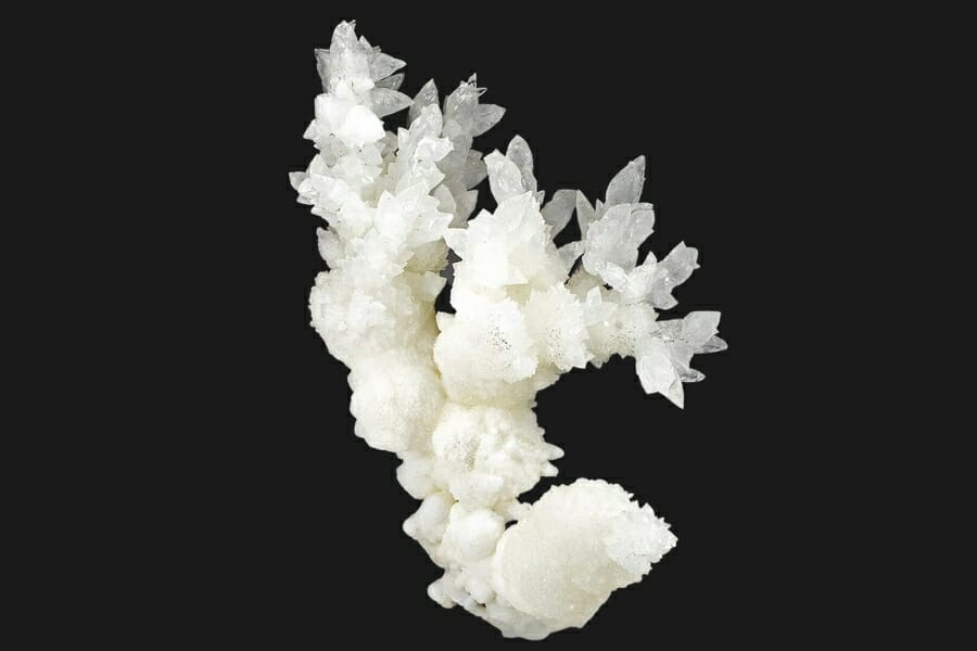 An intricately-shaped white Calcite crystals