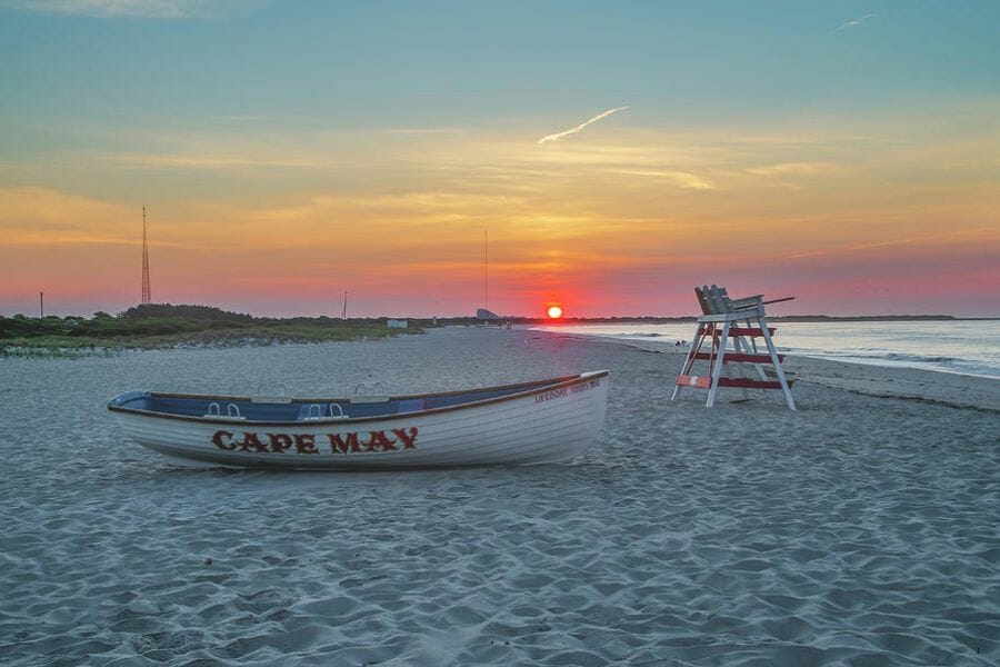 A picturesque view of a beach at Cape May