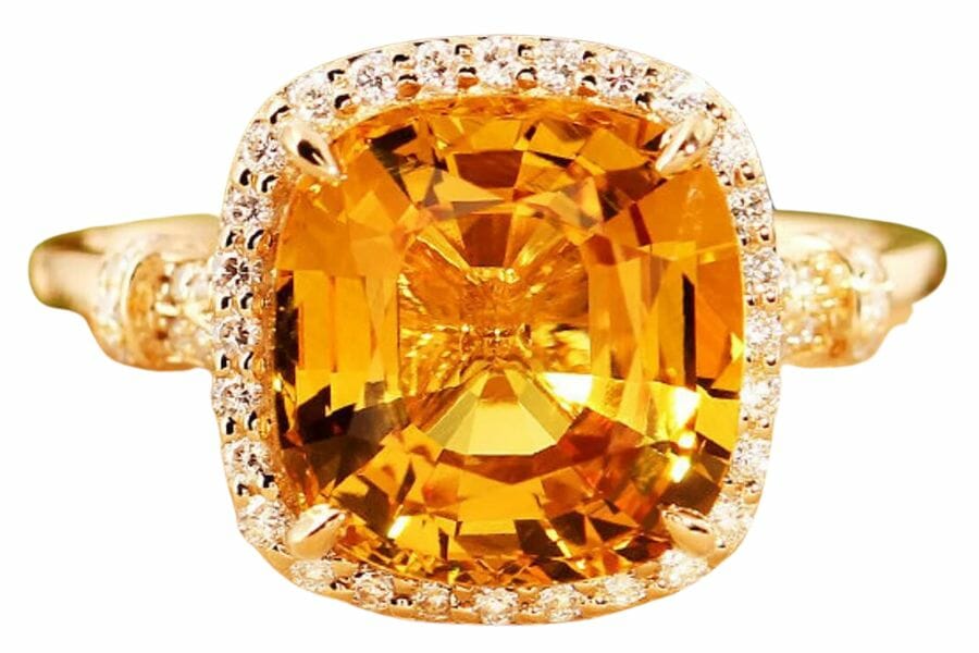 Authentic cut citrine ring