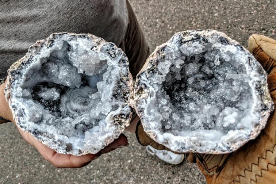 Geode cut in half