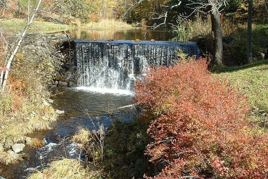 A magnificent waterfall at the Davis Mine