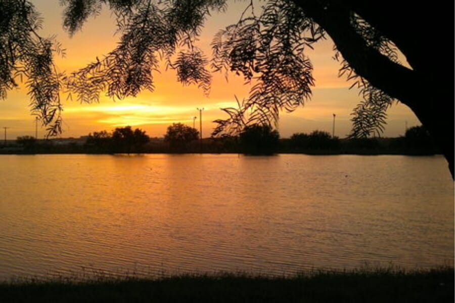 Sunset photo of a river in Eagle Pass