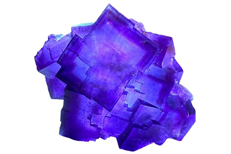 A bright blue violet Fluorite specimen