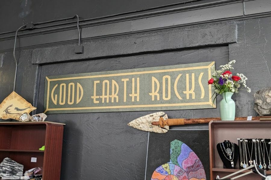 Good Earth Rocks rock shop where different mineral specimens are available