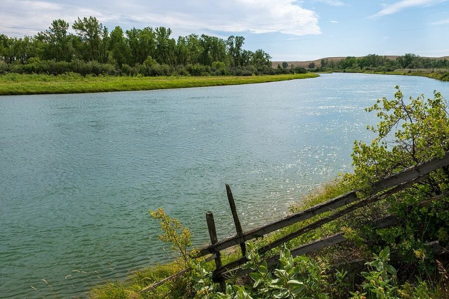 A calmly flowing Little Marais River where you can find a variety of rocks and minerals