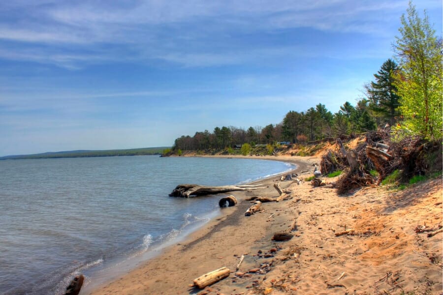 Stunning view of the terrain and surrounding waters at the McLain State Park