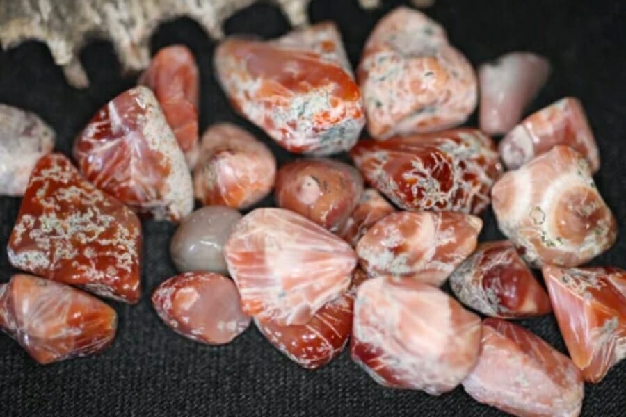 A bunch of pink to reddish-brown Thomsonite from Michigan