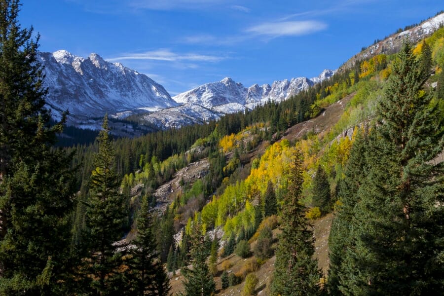 Stunning view of the terrain of Eagles Nest Wilderness, where Meadow Creek is part of