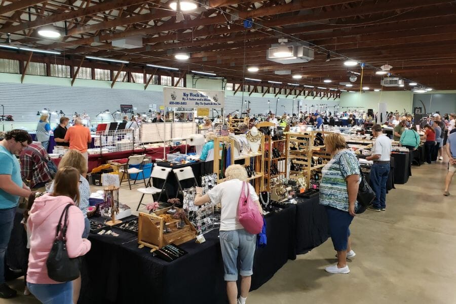 A gathering and rock show of the Michiana Gem and Mineral Society