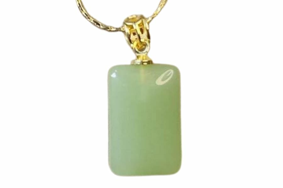 Large rectangular white jade pendant