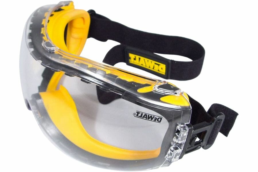 Yellow safety goggles