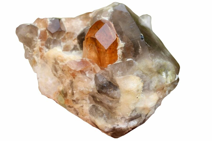 A gorgeous topaz crystal with different brown hues