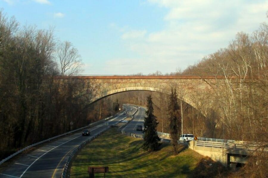 View of the Union Bridge structure and its surrounding landscape