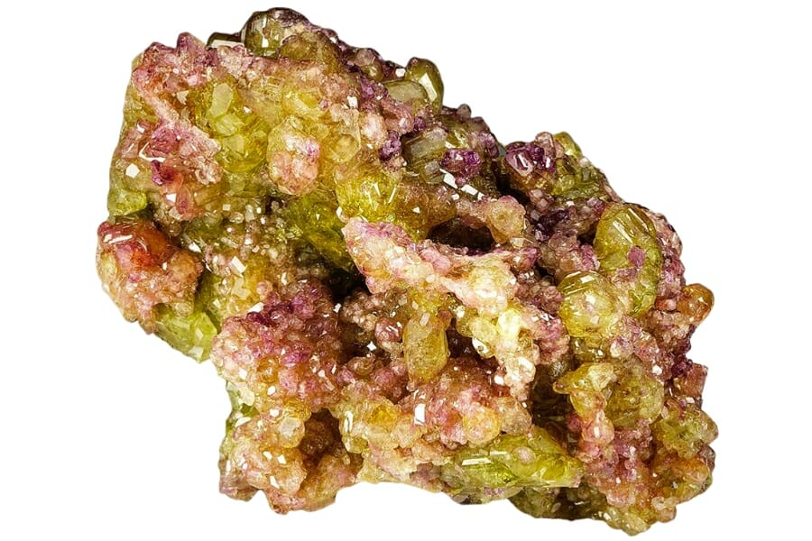 Sparkling specimen of light green and pink Vesuvianite