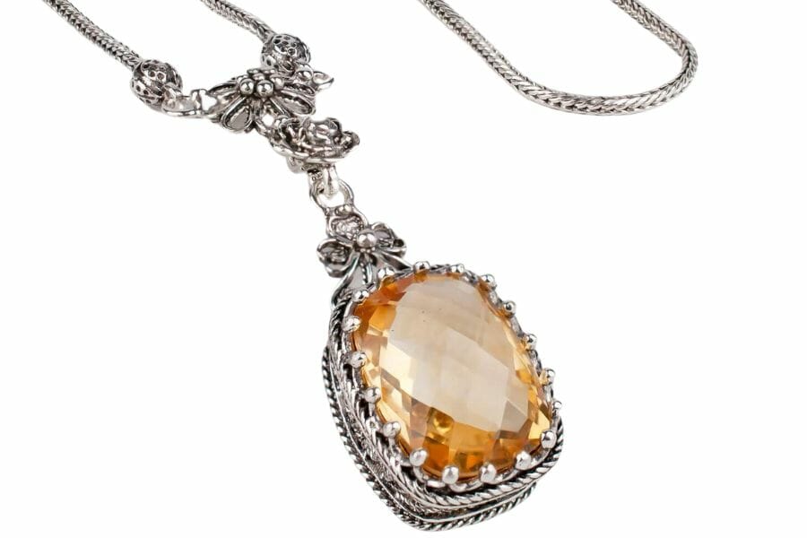 Expert cut citrine necklace