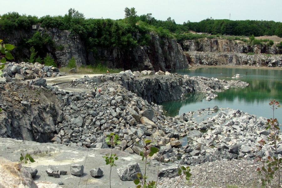 A vast area of the Aggregate Industries Quarry where you can find amethysts
