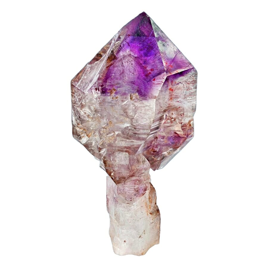Close up look at the details and purple color of a Scepter Amethyst