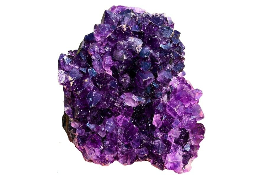 Deep purple-colored cluster of Amethyst crystals