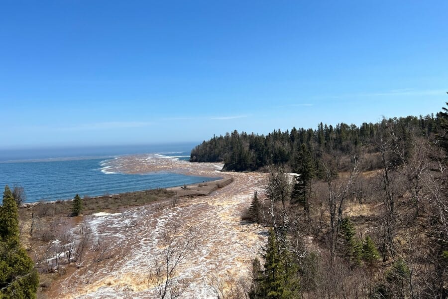 Vast shoreline surrounded by trees at Beaver Bay