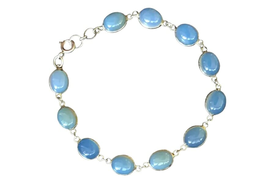 Silver bracelet with Blue Carnelians