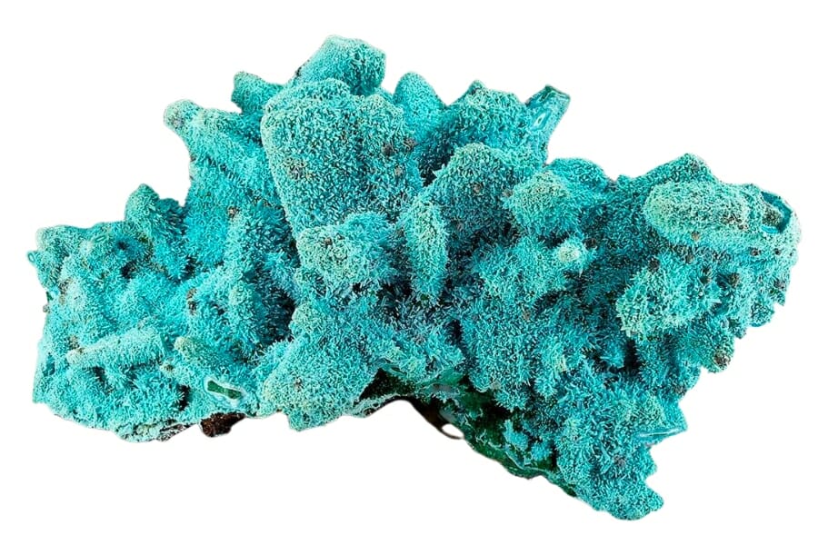 Bright blue-green Chrysocolla on Malachite specimen