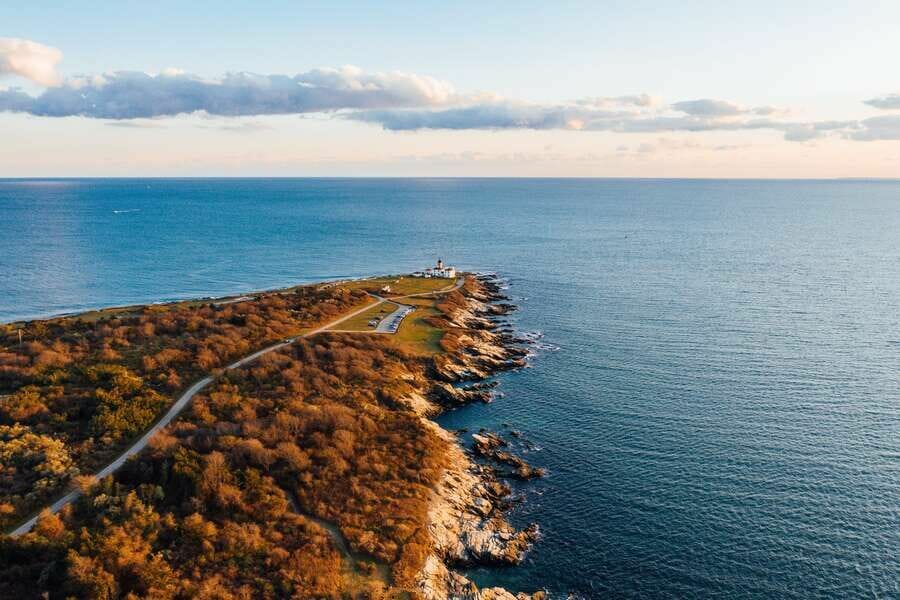 A picturesque view of the Conanicut Island where rockhounds can discover various minerals