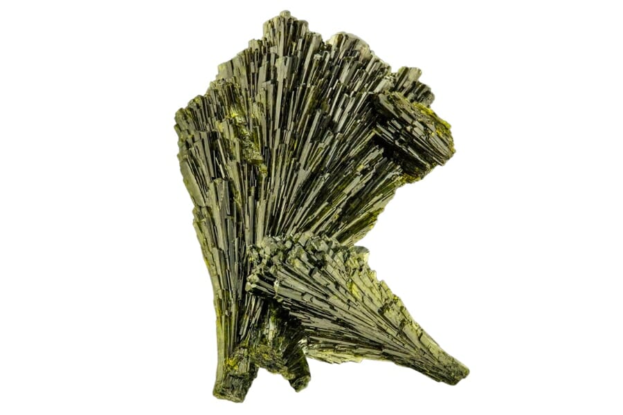 A detailed yellowish green Epidote specimen