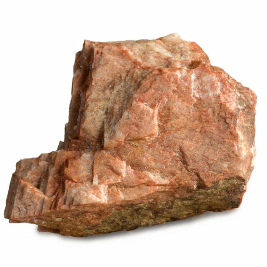 A beautiful feldspar rock with an irregular shape