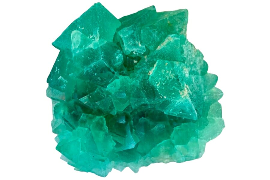 Luminous sea green Fluorite crystals