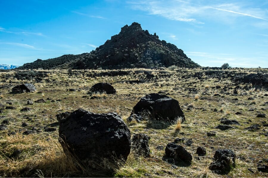 A pretty landscape of Fumarole Butte which contains obsidian deposits