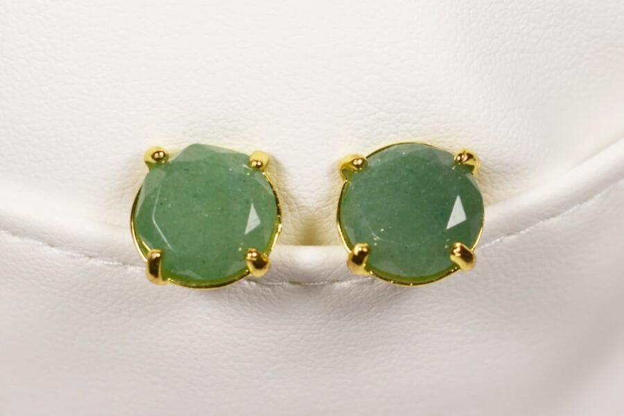 A pair of simple but gorgeous green aventurine earrings