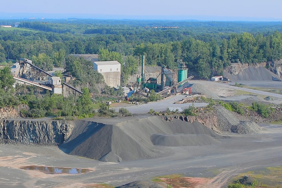 Aerial wide view of the Roncari Quarry which is located in Hartford County