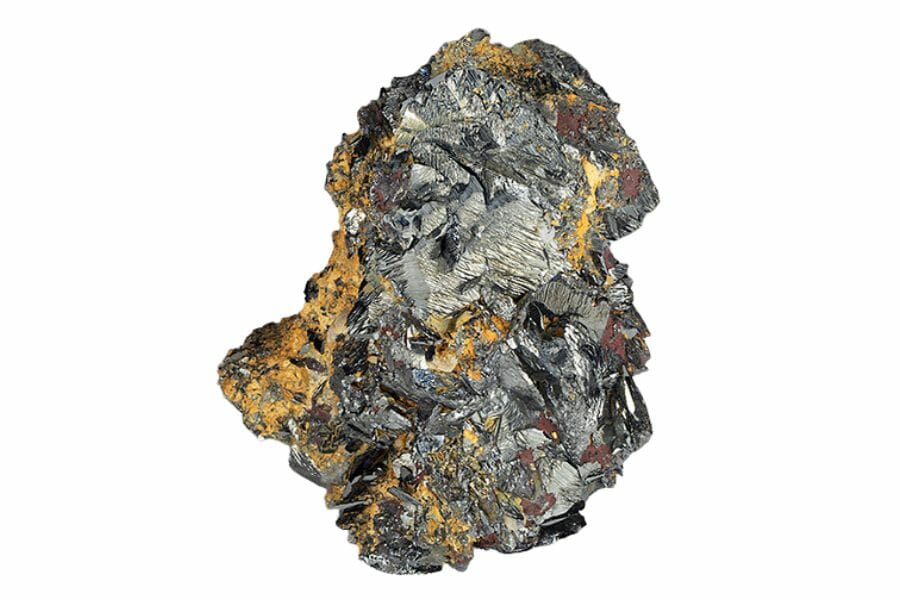 A beautiful hematite mineral with streaks of white and patches of gold