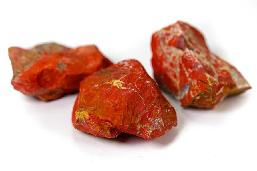 Three specimens of red Jasper