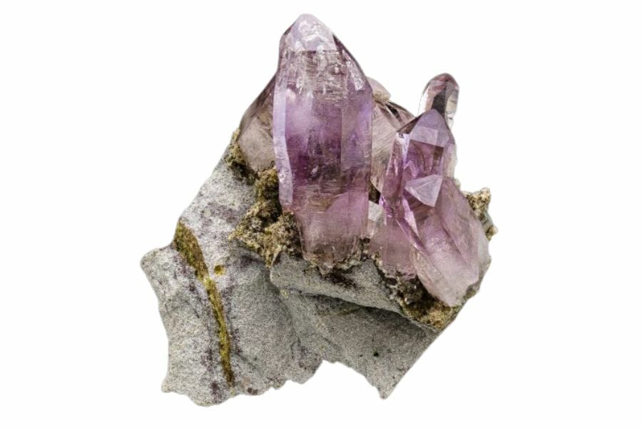 A gorgeous amethyst crystal with a vibrant purple color