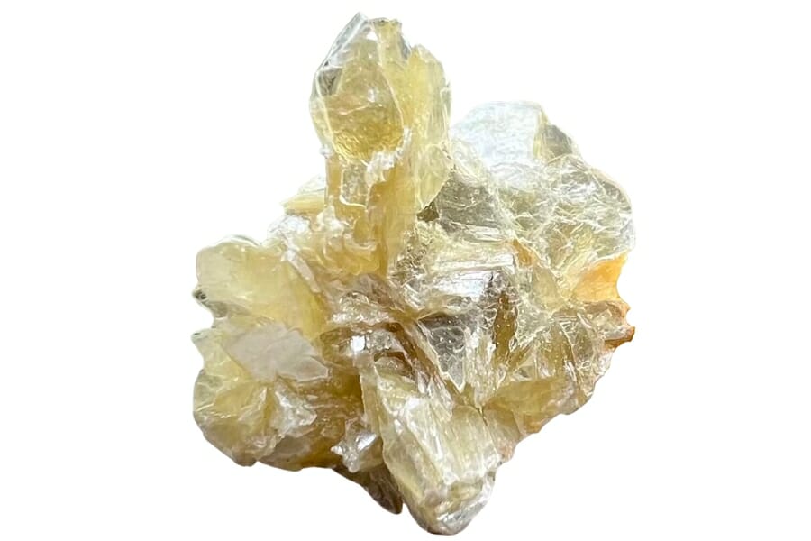 An intricately shaped yellowish Muscovite specimen