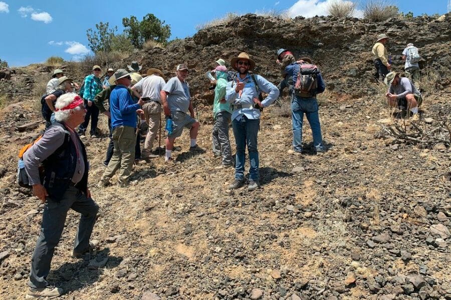 Members of the New Mexico Geological Society going on a rockhounding trip