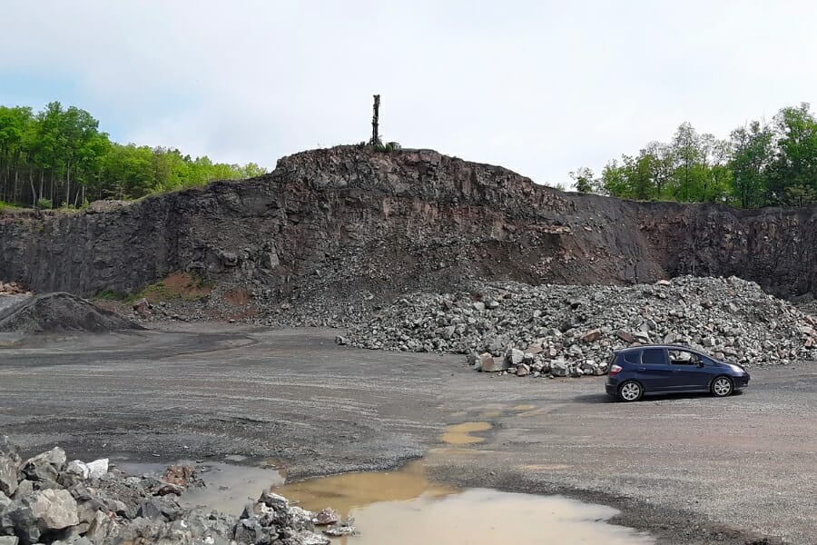 Wide view of the dumps at the O & G Southbury Quarry