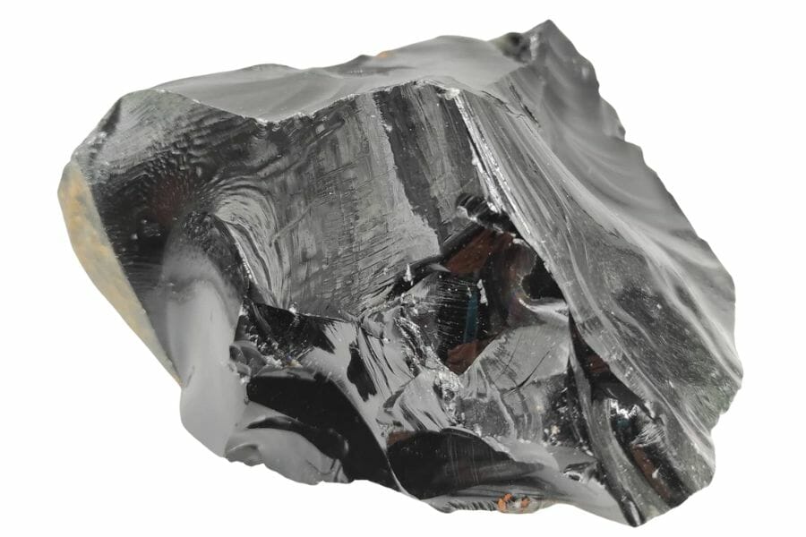 A pretty obsidian with an irregular shape and smooth surface