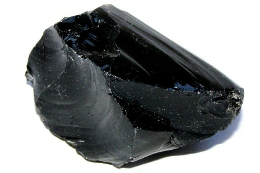 A gorgeous black obsidian specimen with a unique surface