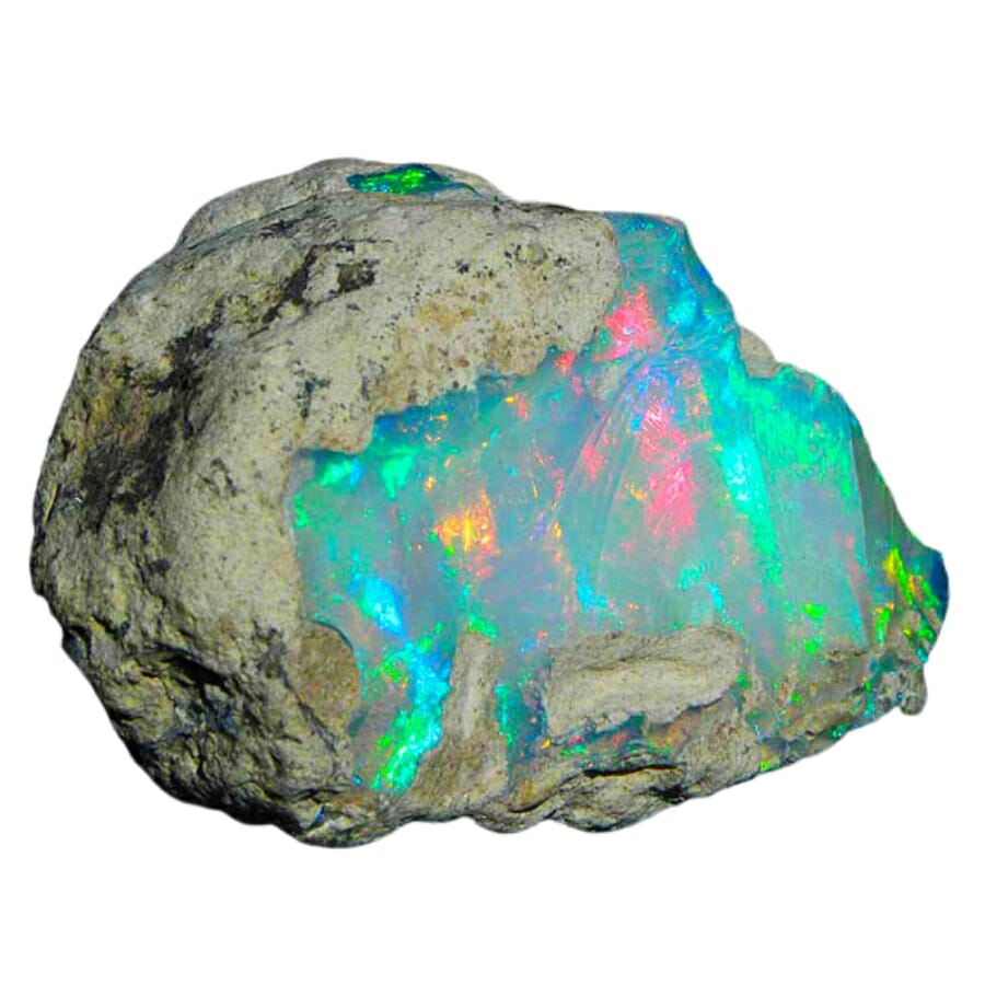 Rough Opal showing its spectral colors display