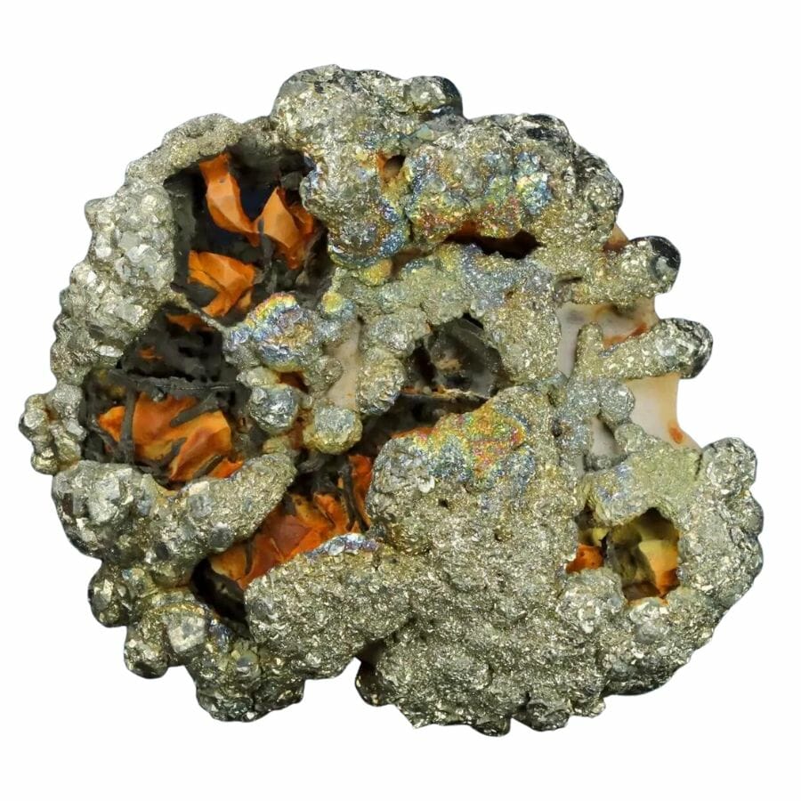A brilliant pyrite mineral with different beautiful hues