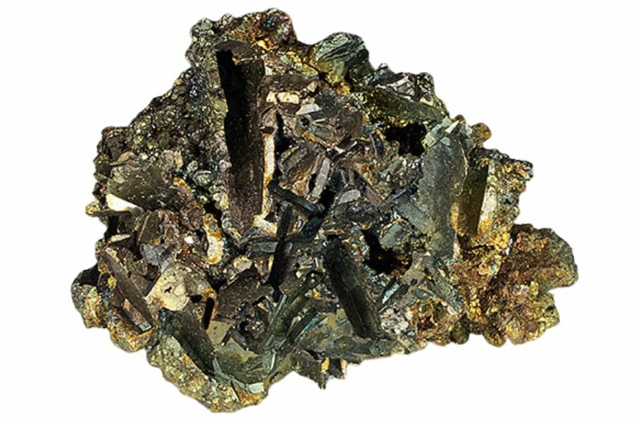An elegant pyrite mineral. with gold and silver colors