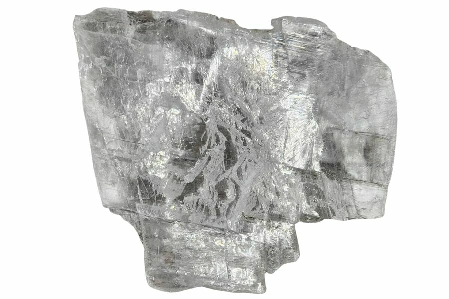 A superb unique raw selenite slab with an intrinsic natural pattern on its surface